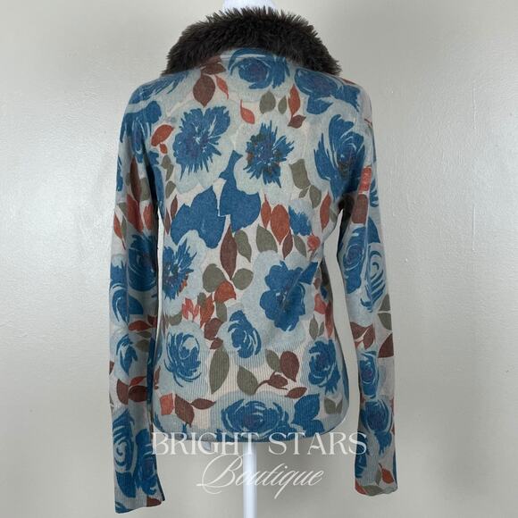 Extremely Rare Faux Fur Trim Cardigan ASO Phoebe Buffay Friends Alt Lorelai - Picture 7 of 12